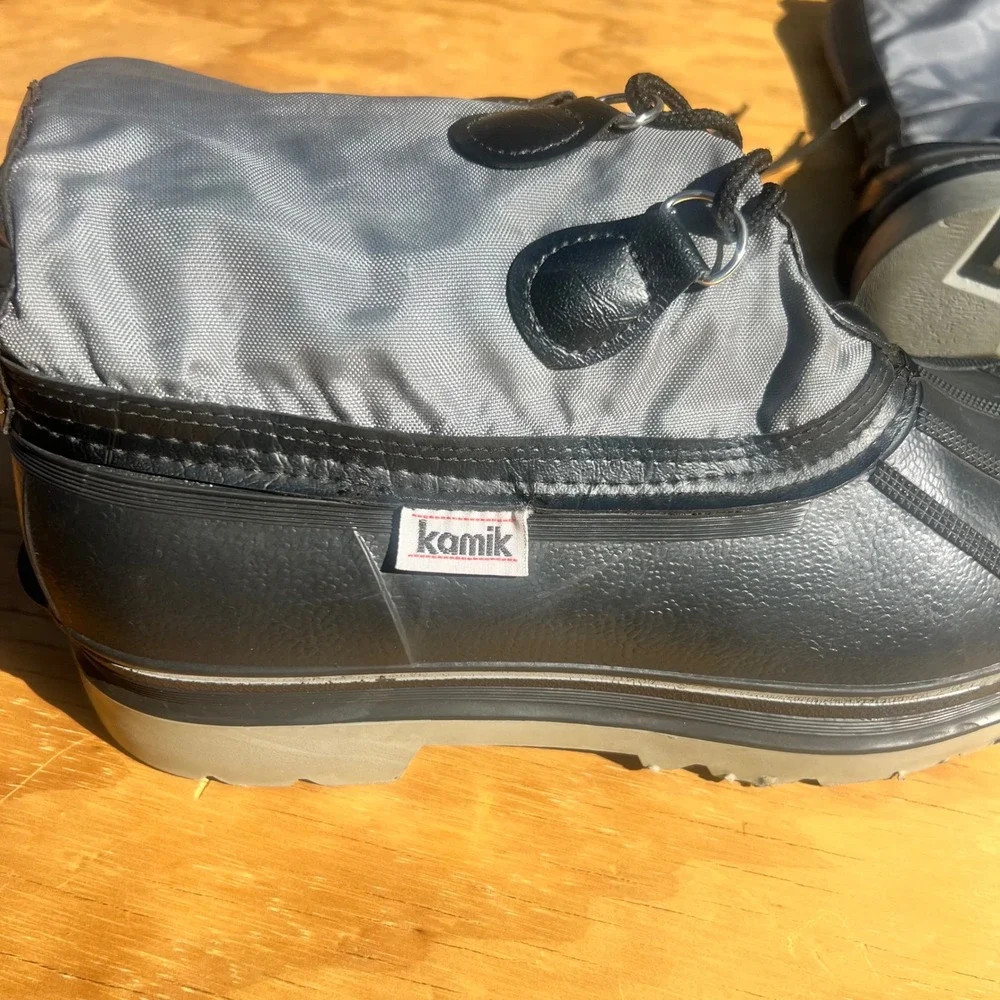 Kamik K2000 Mens Winter Snow Boots Grey Black Waterproof Insulated Size 10
